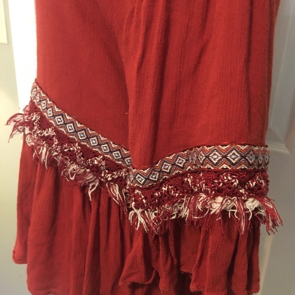 JOY JOY PULLON TOP SZ XS. BOHO FRAYED TRIM - Picture 6 of 9